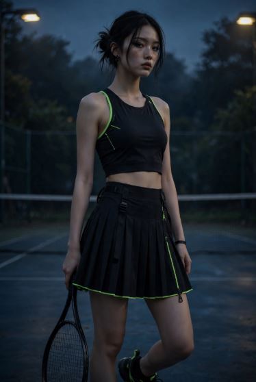 Black aesthetic tennis skirt. www.iowascan.com